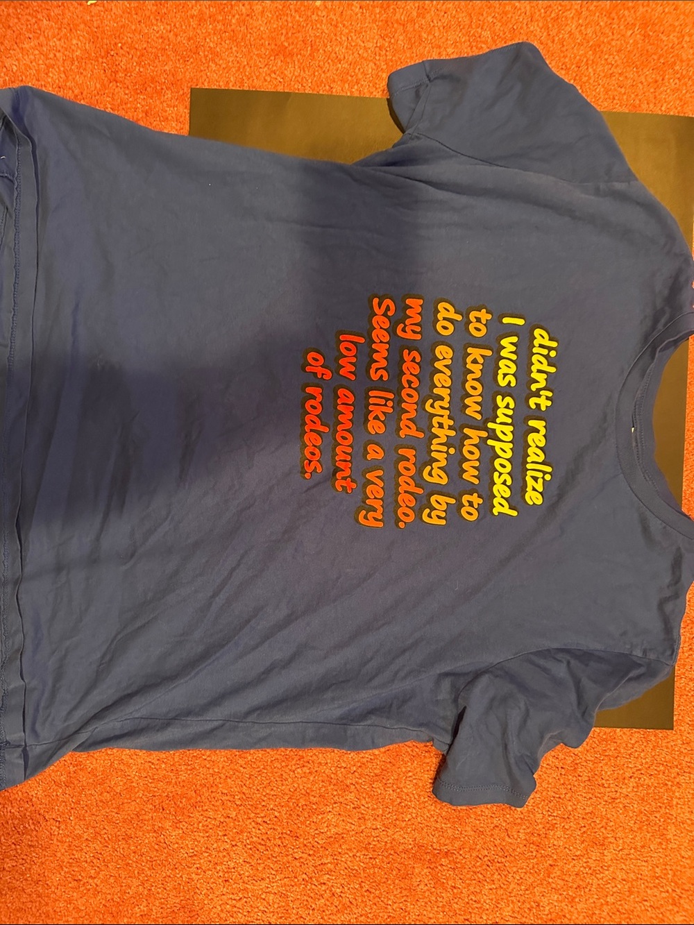 Bella Canvas Navy Blue Short Sleeve Tee with Multicolor Text
